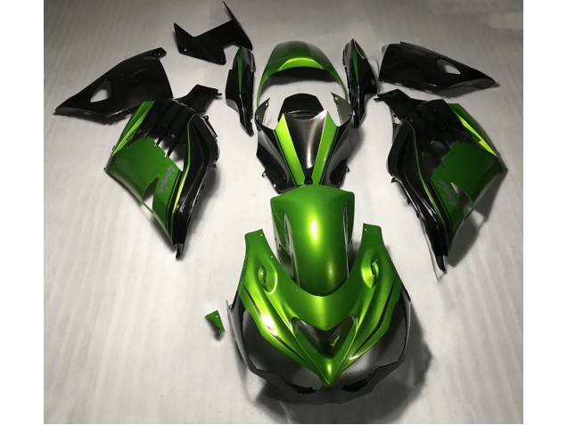 Gloss Green and Black 2012-2019 Kawasaki ZX14R Motorcycle Fairings