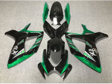 Gloss Green and Black Design 2006-2007 Suzuki GSXR 600-750 Motorcycle Fairings