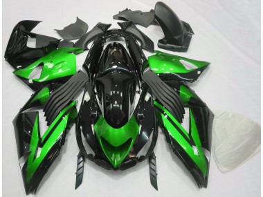 Gloss Green and Black Plain 2006-2011 Kawasaki ZX14R Motorcycle Fairings