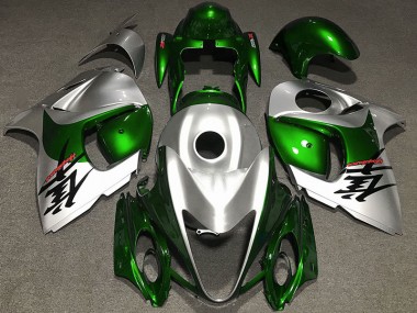 Gloss Green and Silver 2008-2019 Suzuki GSXR 1300 Motorcycle Fairings