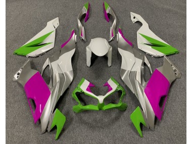 Gloss Green Pink and Silver 2019-2020 Kawasaki ZX6R Motorcycle Fairings