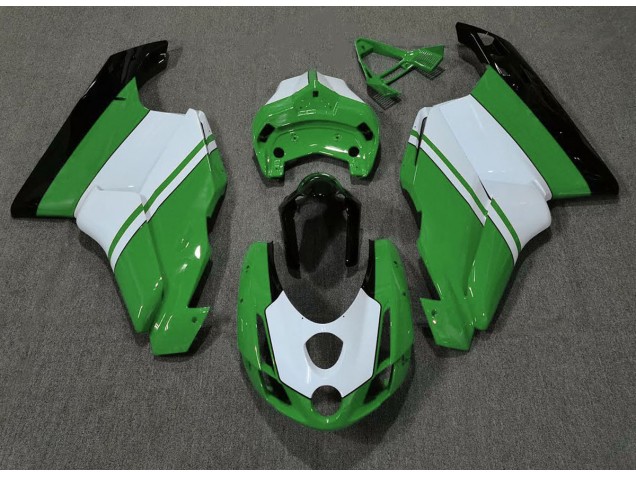 Gloss Green & White 2003-2004 Ducati 749 999 Motorcycle Fairings