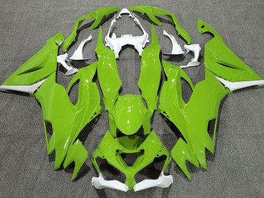 Gloss Green & White 2019-2020 Kawasaki ZX6R Motorcycle Fairings