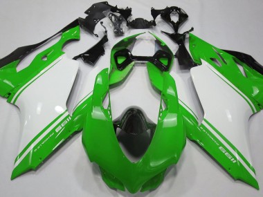 Gloss Green White and Black Ducati 1199 Motorcycle Fairings