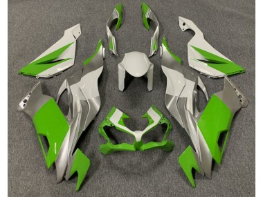 Gloss Green White and Silver 2019-2020 Kawasaki ZX6R Motorcycle Fairings