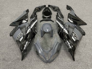 Gloss Grey and Black 2013-2018 Kawasaki ZX6R Motorcycle Fairings