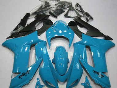 Gloss Light Blue 2007-2008 Kawasaki ZX6R Motorcycle Fairings