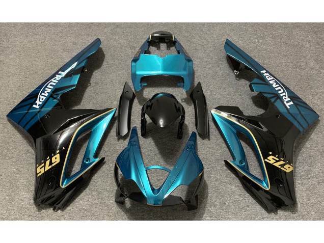 Gloss Light Blue and Black 2009-2012 Triumph Daytona 675 Motorcycle Fairings