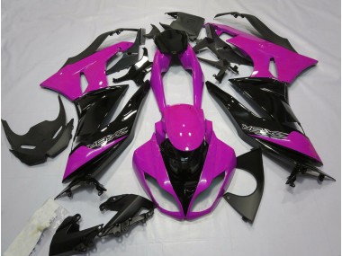 Gloss Pink and Black 2009-2012 Kawasaki ZX6R Motorcycle Fairings