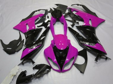 Gloss Pink and Black 2009-2012 Kawasaki ZX6R Motorcycle Fairings