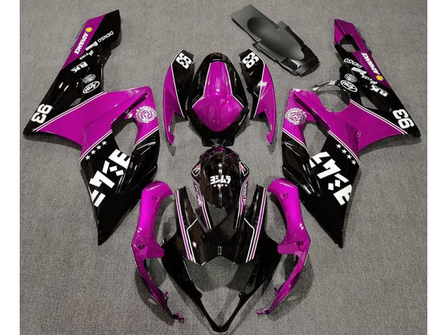 Gloss Pink and Black Custom 2005-2006 Suzuki GSXR 1000 Motorcycle Fairings