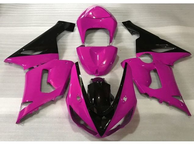 Gloss Pink & Black 2005-2006 Kawasaki ZX6R Motorcycle Fairings