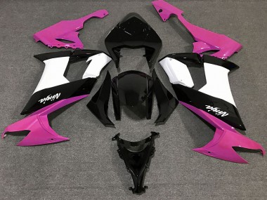 Gloss Pink Black and White 2008-2010 Kawasaki ZX10R Motorcycle Fairings