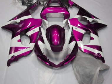 Gloss Pink & White 2000-2002 Suzuki GSXR 1000 Motorcycle Fairings