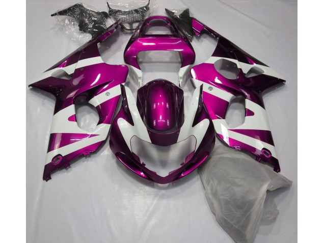 Gloss Pink & White 2000-2002 Suzuki GSXR 1000 Motorcycle Fairings