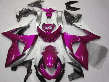 Gloss Pink & White 2009-2016 Suzuki GSXR 1000 Motorcycle Fairings