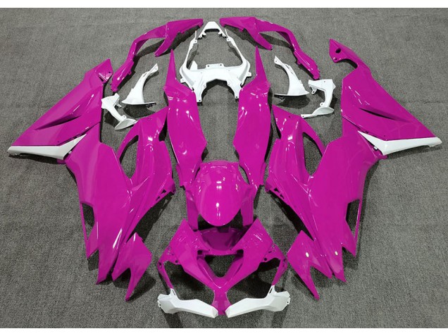 Gloss Pink & White 2019-2020 Kawasaki ZX6R Motorcycle Fairings