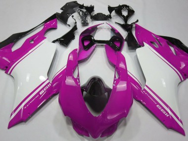 Gloss Pink White and Black Ducati 1199 Motorcycle Fairings