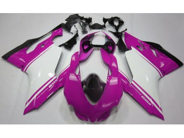 Gloss Pink White and Black Ducati 1199 Motorcycle Fairings