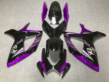 Gloss Purple and Black Design 2006-2007 Suzuki GSXR 600-750 Motorcycle Fairings