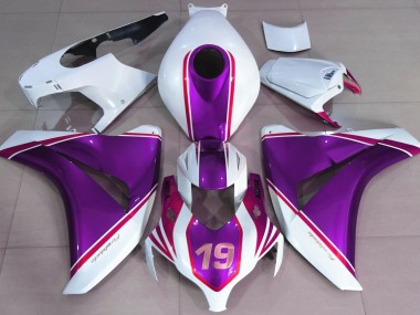 Gloss Purple and White 2008-2011 Honda CBR1000RR Motorcycle Fairings