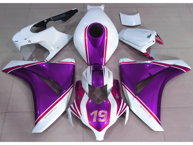 Gloss Purple and White 2008-2011 Honda CBR1000RR Motorcycle Fairings