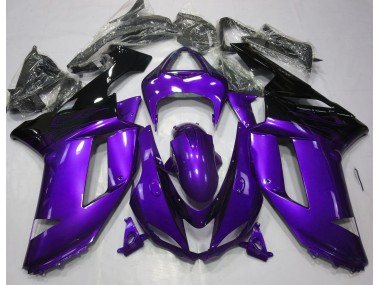 Gloss Purple & Black 2007-2008 Kawasaki ZX6R Motorcycle Fairings