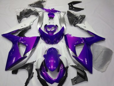 Gloss Purple & White 2009-2016 Suzuki GSXR 1000 Motorcycle Fairings