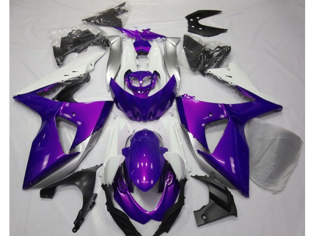 Gloss Purple & White 2009-2016 Suzuki GSXR 1000 Motorcycle Fairings