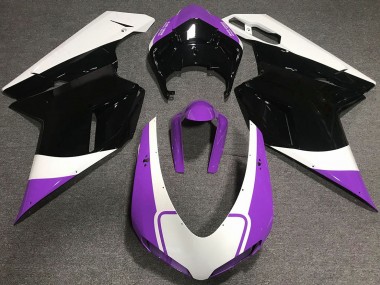 Gloss Purple White and Black 2007-2012 Ducati 848 1098 1198 Motorcycle Fairings