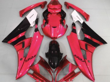 Gloss Red and Black 2006-2007 Yamaha R6 Motorcycle Fairings