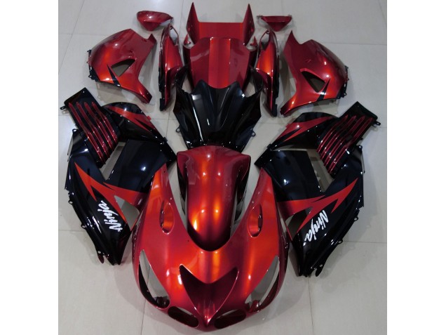 Gloss Red and Black 2006-2011 Kawasaki ZX14R Motorcycle Fairings