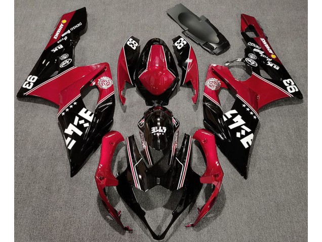 Gloss Red and Black Custom 2005-2006 Suzuki GSXR 1000 Motorcycle Fairings