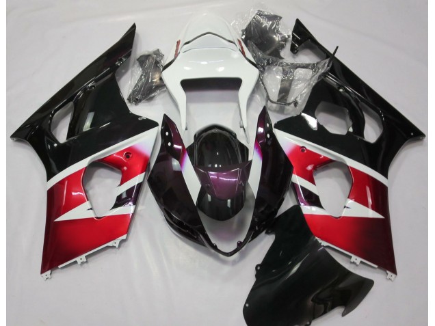 Gloss Red and White 2003-2004 Suzuki GSXR 1000 Motorcycle Fairings