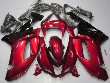 Gloss Red & Black 2007-2008 Kawasaki ZX6R Motorcycle Fairings