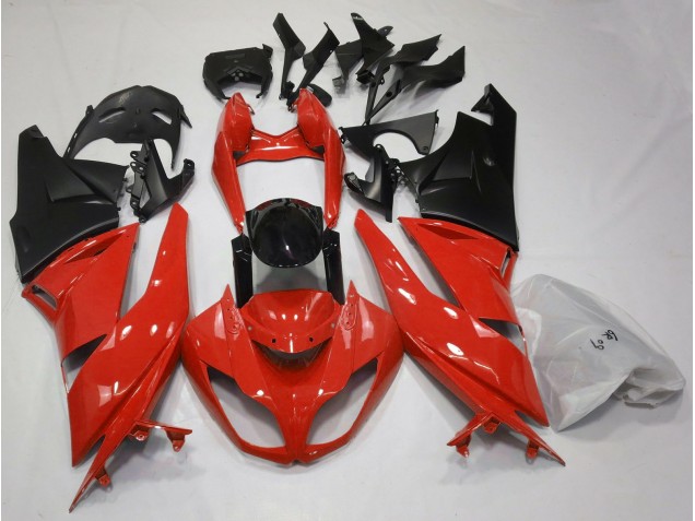 Gloss Red & Black 2009-2012 Kawasaki ZX6R Motorcycle Fairings