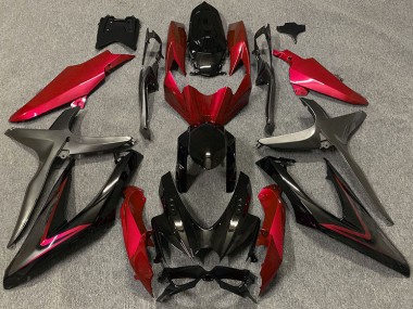 Gloss Red & Green R 2008-2010 Suzuki GSXR 600-750 Motorcycle Fairings