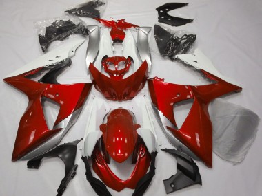 Gloss Red & White 2009-2016 Suzuki GSXR 1000 Motorcycle Fairings