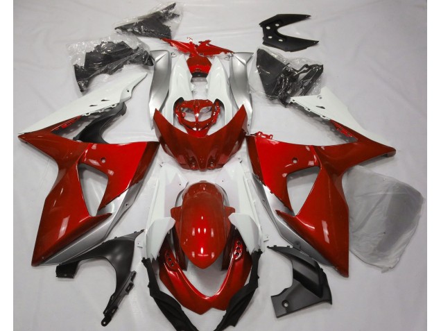 Gloss Red & White 2009-2016 Suzuki GSXR 1000 Motorcycle Fairings