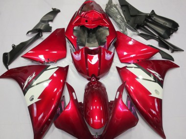 Gloss Red & White 2013-2014 Yamaha R1 Motorcycle Fairings