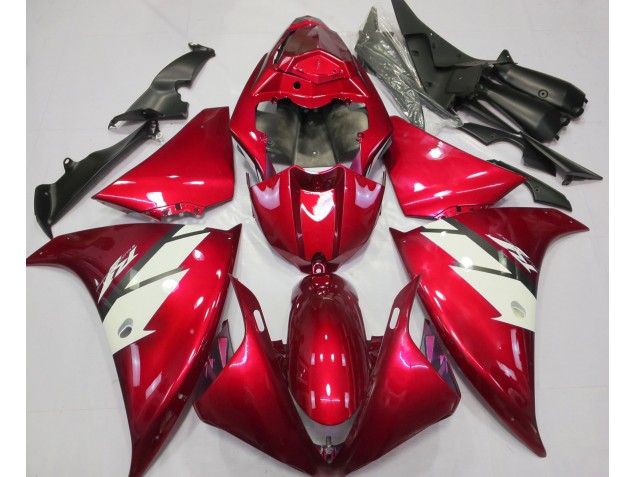 Gloss Red & White 2013-2014 Yamaha R1 Motorcycle Fairings