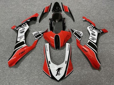 Gloss Red & White 2015-2019 Yamaha R1 Motorcycle Fairings