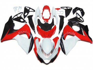 Gloss Red with White and black 2009-2016 Suzuki GSXR 1000 Motorcycle Fairings