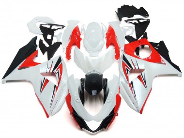 Gloss Red with White and black Custom Style 2009-2016 Suzuki GSXR 1000 Motorcycle Fairings