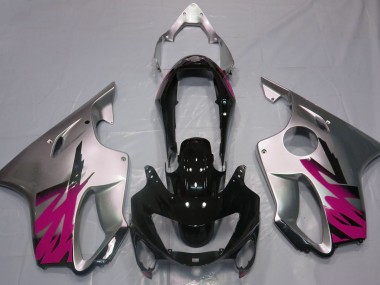 Gloss Silver & Pink 1999-2000 Honda CBR600 F4 Motorcycle Fairings