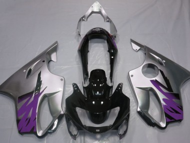 Gloss Silver & Purple 1999-2000 Honda CBR600 F4 Motorcycle Fairings