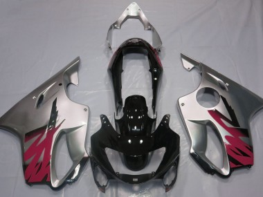 Gloss Silver & Red 1999-2000 Honda CBR600 F4 Motorcycle Fairings