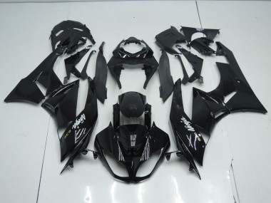 Gloss Total Black 2009-2012 Kawasaki ZX6R Motorcycle Fairings