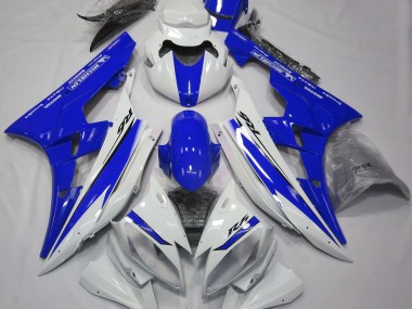 Gloss White and Blue 2006-2007 Yamaha R6 Motorcycle Fairings