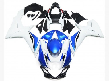 Gloss White and Blue Style 2011-2020 Suzuki GSXR 600-750 Motorcycle Fairings